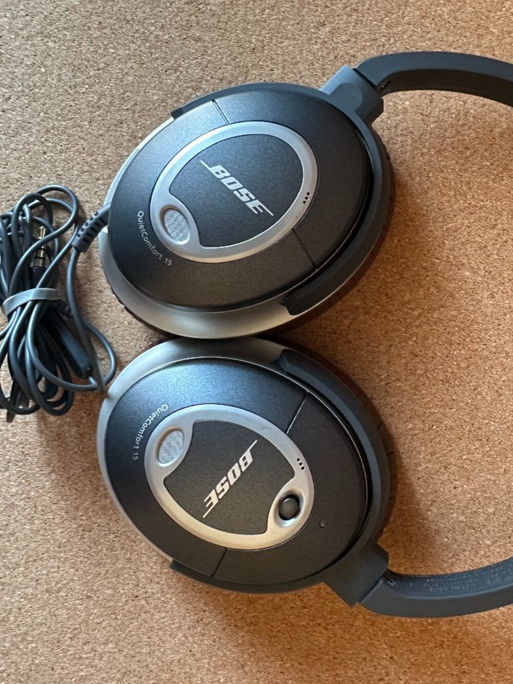 Bose QuietComfort 15 QC15 Noise Cancelling Wired Headphones Case & Cable Tested